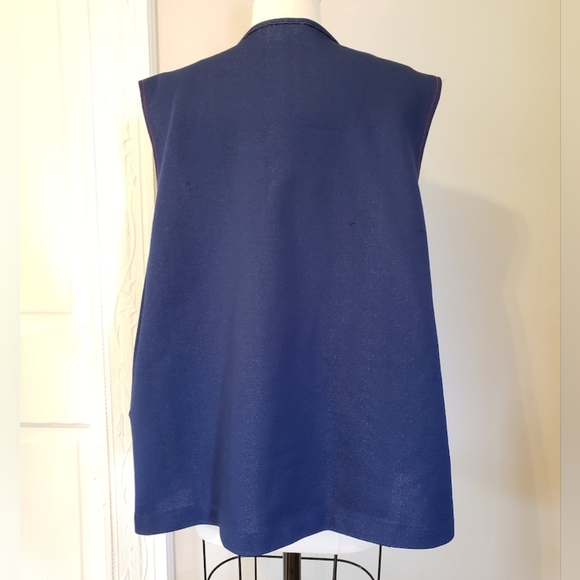 Vintage blue faux denim vest 2XL - Picture 5 of 7